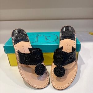 Jack Rogers black leather sandals 6M